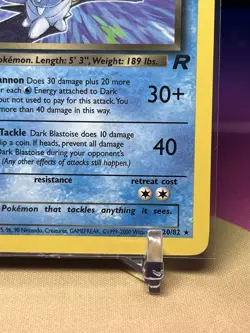 Pokemon - Dark Blastoise 20/82 - Team Rocket 1st Edition - Non Holo LP - Image 4