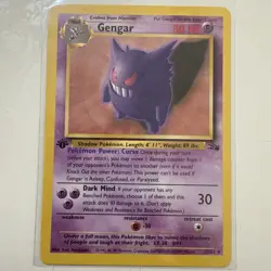 Pokemon TCG Gengar 20/62 Fossil 1st Edition Regular Rare HP - Image 1