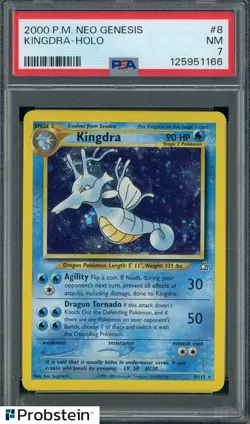 2000 Pokemon Neo Genesis #8 Kingdra Holo PSA 7 NM - Image 1