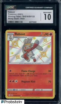 2021 Pokemon Shining Fates #SV016/SV122 Raboot Shiny Vault Holo CGC 10 - Image 1