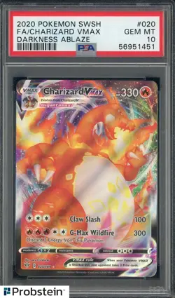 2020 Pokemon SWSH Darkness Ablaze #020 FA Charizard VMAX PSA 10 GEM MINT - Image 1