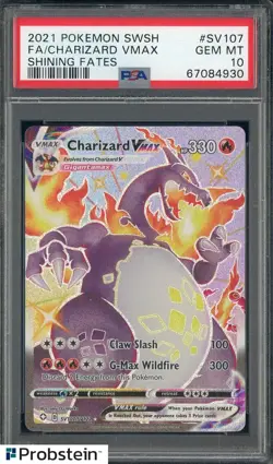 2021 Pokemon SWSH Shining Fates #SV107 FA Charizard VMAX PSA 10 GEM MINT - Image 1