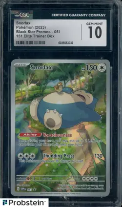 2023 Pokemon Black Star Promos #051 Snorlax CGC 10 GEM MINT - Image 1