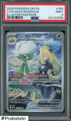 2025 Pokemon Dri En Illustration Rare #184 Cynthia's Roserade PSA 9 MINT - Image 1