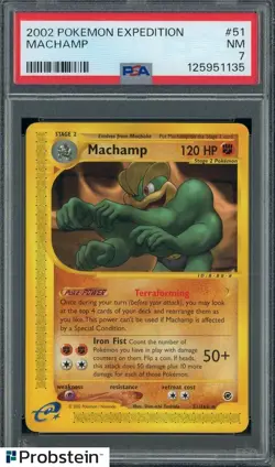2002 Pokemon Expedition #51 Machamp PsA 7 NM - Image 1
