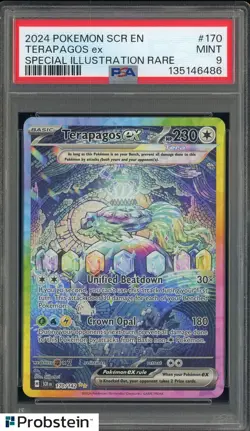 2024 Pokemon Scr En Special Illustration Rare #170 Terapagos ex PSA 9 MINT - Image 1
