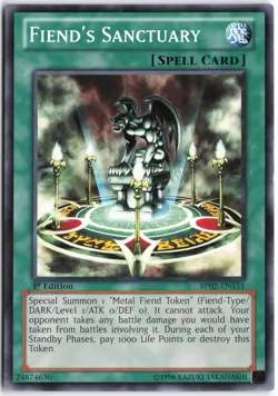 Yugioh - Fiend's Sanctuary BP02-EN151 1st Edition - Battle Pack 2: War of the Gi - Image 1