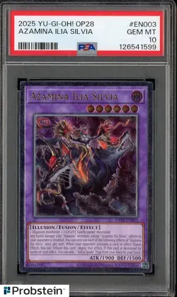 2025 Yu-Gi-Oh! OP28 EN003 Azamina Ilia Silvia PSA 10 GEM MINT - Image 1