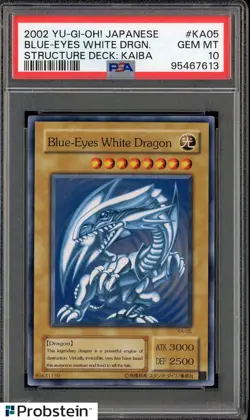 2002 Yu-Gi-Oh! Japanese Structure Deck KA05 Blue-Eyes White Dragon PSA 10 - Image 1