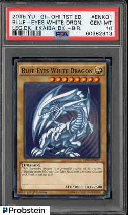 2016 Yu-Gi-Oh! LDK2 1st Edition ENK01 Blue-Eyes White Dragon PSA 10 GEM MINT - Image 1