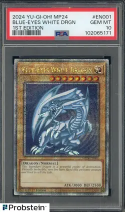 2024 Yu-Gi-Oh! MP24 1st Edition EN001 Blue-Eyes White Dragon PSA 10 GEM IMNT - Image 1