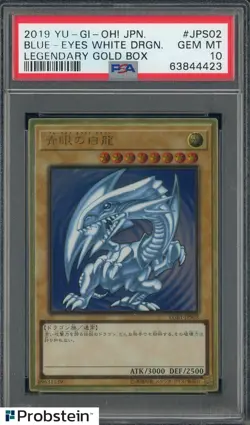 2019 Yu-Gi-Oh! Japanese Legandary Gold Box JOS02 Blue-Eyes White Dragon PSA 10 - Image 1