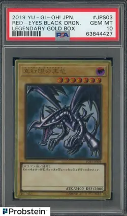 2019 Yu-Gi-Oh! Japanese Legendary Box Gold JPS03 Red-Eyes Black Dragon PSA 10 - Image 1