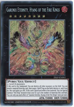 Yugioh - Garunix Eternity, Hyang of the Fire Kings 25LP-EN003 Limited - Limited - Image 1