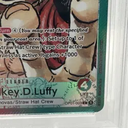 2022 ONE PIECE OP01-ROMANCE DAWN ALTERNATE ART-ERRATA MONKEY D. LUFFY PSA 10 - Image 3