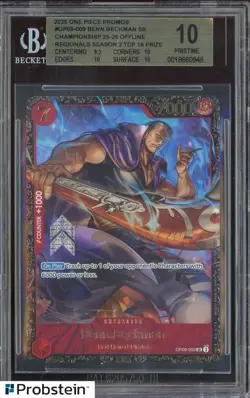 2025 One Piece Promos OP09-009 Benn.Beckman ST Offline Regional Top 16 BGS 10 - Image 1