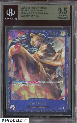 2025 One Piece Promos ST18003 San-Gorou Treasure Cup Top 64 BGS 9.5 GEM MINT - Image 1