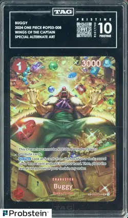 2024 One Piece OP3-008 Wings of Captain SAR Buggy TAG Score 991 Pristine 10 - Image 1