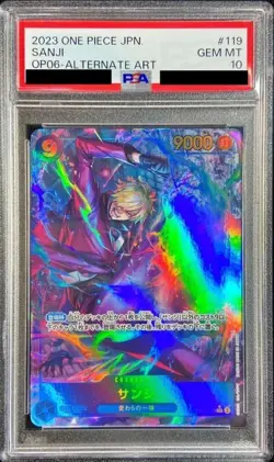 One Piece Sanji 2023 Japanese OP06 Alt Art #119 PSA 10 Wings of Captain SEC-P - Image 1