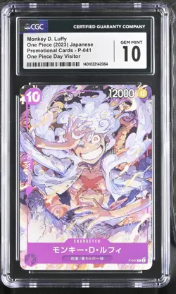 CGC 10 GEM MINT Japanese One Piece 2023 Monkey D. Luffy P-041 One Piece Day - Image 1