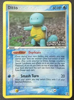 Ditto 40/113 EX Delta Species Stamped Squirtle Holo Rare Pokemon TCG Card NM - Image 1