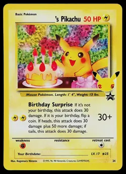 Pokemon Card - Birthday Pikachu Celebrations Classic Collection 24/53 Holo - Image 1