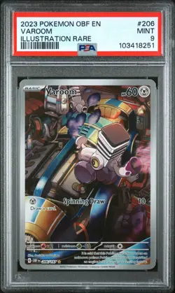 Pokemon TCG Varoom 206/197 Obsidian Flames Illustration Rare Card - PSA 9 MINT - Image 1