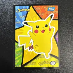 Pikachu Sticker Card - Topps Pokemon The First Movie Blue Label First Printing - Image 1