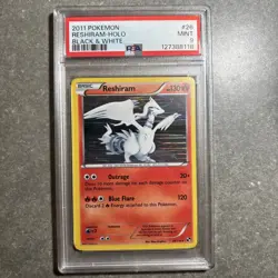 Pokemon 2011 Black & White Base Reshiram Holo Rare Card #26/114 PSA 9 Mint - Image 1