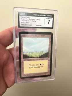 Magic The Gathering ALPHA Plains B (Trees) CGC Graded 7 NM - Image 1