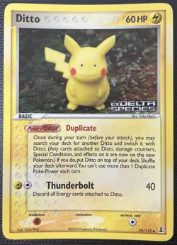 Ditto 39/113 EX Delta Species Stamped Pikachu Holo Rare Pokemon TCG Card NM - Image 1