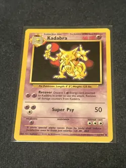 Pokemon TCG WoTC Kadabra 032/102 Base Set Regular Vintage Lightly Played LP - Image 1