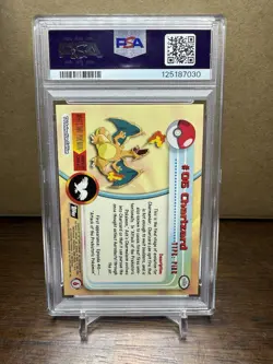 1999 Pokemon Topps TV Charizard Rainbow Foil #6 PSA 5 - Image 2