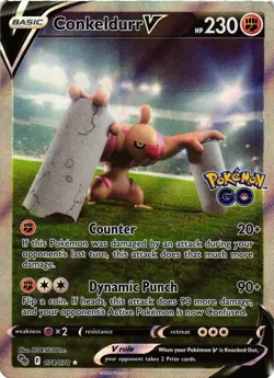 Pokemon TCG Conkeldurr V (Alternate Full Art) 074/078 Pokemon GO Holo NM - Image 1