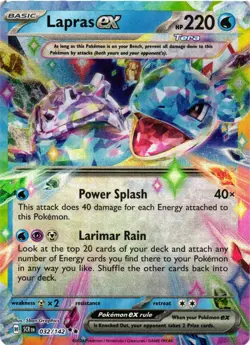 Pokemon TCG Lapras ex Double Rare SV07: Stellar Crown 032/142 NM - Image 1