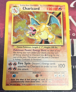 1999 Pokemon Game Base Set Charizard 4/102 Holo Foil Rare Unlimited WOTC MP - Image 1