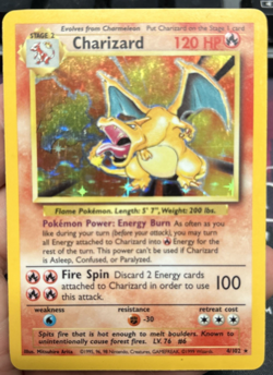1999 Pokemon Game Base Set Charizard 4/102 Holo Foil Rare Unlimited WOTC MP - Image 3