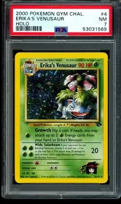 2000 Pokemon Gym Challenge #4 Erika'S Venusaur Holo PSA 7 - Image 1