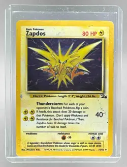 Zapdos 1999 Pokemon Fossil #15 Holo - Image 1