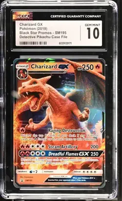 Pokemon CGC 10 Charizard GX SM195 Black Star Promo Detective Case File Gem Mint - Image 1