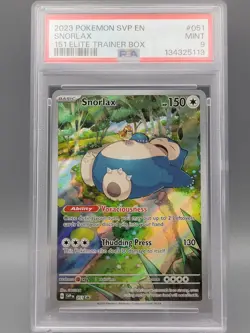 2023 Pokemon SVP EN 151 Elite Trainer Box #051 Snorlax PSA 9 - Image 1