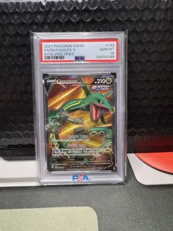 2021 Pokemon Sword And Shield Rayquaza V Full Art Evolving Skies PSA 10 - Image 1