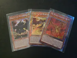 Egyptian God Cards Set Obelisk Slifer Winged Ra YuGiOh RA03 Platinum Secret LP+ - Image 1