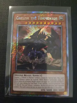 Egyptian God Cards Set Obelisk Slifer Winged Ra YuGiOh RA03 Platinum Secret LP+ - Image 2