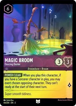 Disney Lorcana Magic Broom Dancing Duster 44/204 Cold Foil Into The Inklands - Image 1