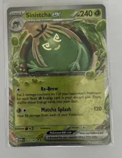Pokemon TCG Sinistcha EX Ultra Rare Twilight Masquerade 023/167 Card NM - Image 1