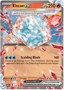 Eiscue ex - 042/197 - Double Rare NM, English Pokemon Obsidian Flames - Image 1