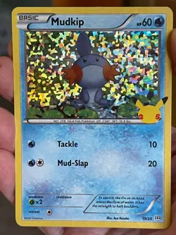 POKEMON MUDKIP 19/25 PROMO MCDONALDS CONFETTI HOLO 25th ANNIVERSARY NM CARD - Image 1