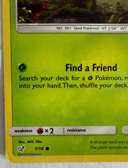 Bulbasaur 1/18 Detective Pikachu Holo 2019 Pokemon Card - Image 2