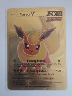Pokemon - Flareon V - Flaming Breath - Gold Foil - Fan Art - Card #169/203 - Image 1